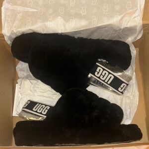 Fur Ugg slip on slides